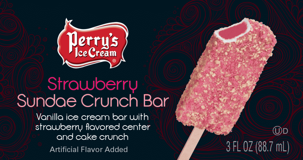 strawberry sundae crunch bar bulk novelties Perry's Ice Cream