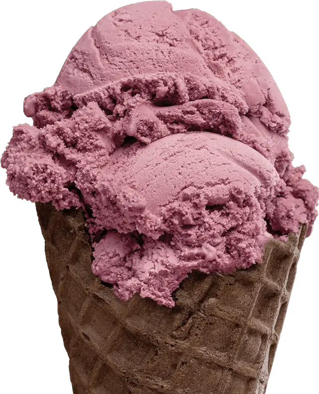 black raspberry ice cream cone