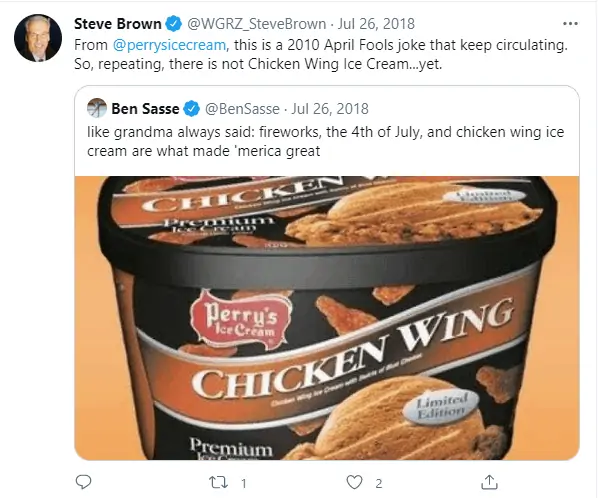 Chicken Wing Ice Cream Would You Try It Perry S Ice Cream