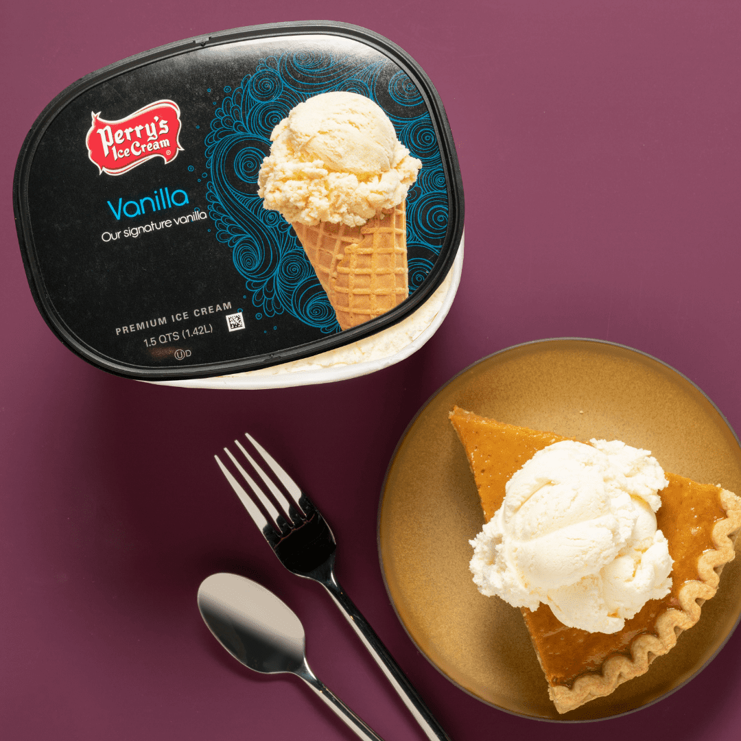 Perry's Vanilla ice cream with pumpkin pie